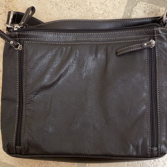 👛 TIGNANELLO CROSSBODY LEATHER HANDBAG shoulder bag purse Brown Like new - Picture 3 of 15